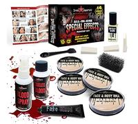 Dress Up America Halloween Makeup Kit - Face and Body Wax, Latex and Fake Blood Costume Face Paint Set - SFX Realistic Bloody Halloween Makeup Set for Teens and Adults