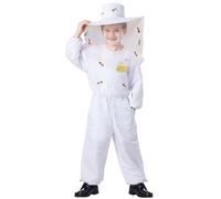 Dress Up America Kids Beekeeper Costume - Unisex Kids White Bee Keeper Dress Up - Includes a Jumpsuit and Hat With Attached Veil Beekeeper Costume for Kids