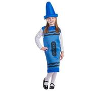 Dress Up America Crayon Costume Kids - Crayon Fancy Dress Kids Great Role Play Costume Set - Blue Crayon Costume For Girls And Boys
