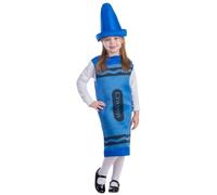 Dress Up America Crayon Costume Kids - Crayon Fancy Dress Kids Great Role Play Costume Set - Blue Crayon Costume For Girls And Boys