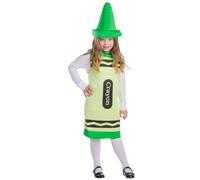Dress Up America Crayon Costume Kids - Crayon Fancy Dress Kids Great Role Play Costume Set - Green Crayon Costume For Girls And Boys