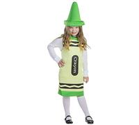 Dress Up America Crayon Costume Kids - Crayon Fancy Dress Kids Great Role Play Costume Set - Green Crayon Costume For Girls And Boys