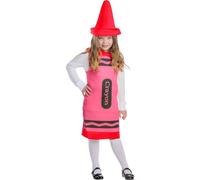 Dress Up America Crayon Costume Kids - Crayon Fancy Dress Kids Great Role Play Costume Set - Red Crayon Costume For Girls And Boys