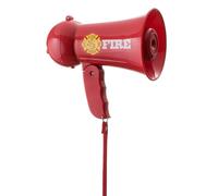 Dress Up America Kids Fire Fighter Megaphone Toy - Fireman Role Play Speaker for Kids - Pretend Play Bullhorn with Siren, Speaker & Handheld Mic - FireFighter Accessories - Emergency Rescue Toy
