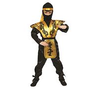 Dress Up America Kids Ninja Costume Gold Samurai Warrior Dress Up Jumpsuit | Japanese Martial Arts Warrior Outfit for Children - Outfit for Halloween Cosplay School Stage Plays and Theme Parties