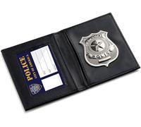 Dress Up America Kids Police ID Holder Black - Badge Holder Pretend Play Slim W