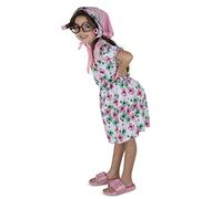 Dress Up America Lil' Granny Costume for Kids-Dress, Bonnet with Hair Rollers