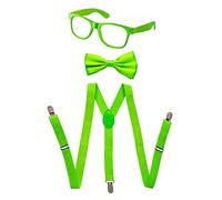 Dress Up America Men's Neon Suspender, Bow-tie Accessory
