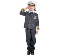Dress Up America Navy Admiral Captain Costume for Kids - Black Sailor Uniform for Boys - Children’s Fancy Dress Role Play Set - Titanic Ship Captain Costume