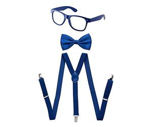 Dress Up America Neon Suspender, Bow-tie, Sunglasses, Accessory Set - Kids Size Suspenders