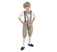 Dress Up America News Boy Costume For Kids - Vintage Paperboy Dress Up Set - Newsie Jumpsuit, Cap, and Bag