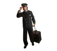 Dress Up America Pilot Costume For Adults Airline Captain Uniform Men Play