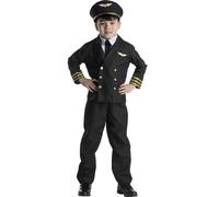 Dress Up America Pilot Costume for Boys and Girls - Airline Captain Uniform for Kids - Role Play Dress Up for Children