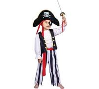 Dress Up America Pirate Costume for Boys - Kids Pirate Costume Set - Dress-Up Set Includes a Top, Pants, Eyepatch, and More