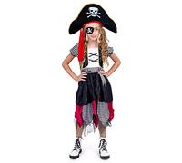 Dress Up America Pirate Costume for Girls - Buccaneer Pirate Costume Set - Dress, Hat, and Eye-Patch