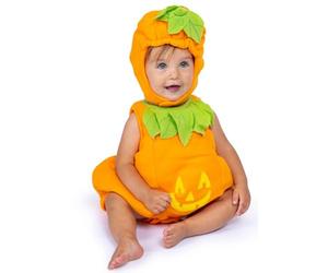 Dress Up America Pumpkin Costume For Babies - Pumpkin Outfit For Kids - Includes Pumpkin Tunic With Jack O Lantern Face And Matching Hood - Baby Halloween Costume - Dress Up & Role Play Costume