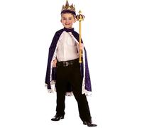 Dress Up America Purple King Crown and Robe - King Costume for Kids - Beautiful Dress-Up Set for Role Play