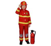 Dress Up America Red Fire Brigade costume for Children - Fire Fighter Costume