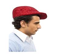 Dress Up America Sequined Flat Cap - Cabbie Hat For Men - Red Sequin Newsboy Flat Cap For Men