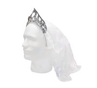 Dress Up America Tiara and Veil - Costume Bride Crown With Attached Veil - Princess Tiara Dress Up for Kids