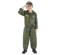 Dress Up America Top Gun Costume - Air Force Fighter Pilot Costume for Kids - WW2 Fighter Pilot Dress Up Set for Boys and Girls