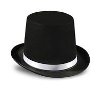 Dress Up America Top Hats for Kids - Black Magician Hat - Unisex Formal Tuxedo Hat - Available in Red And Silver