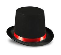 Dress Up America Top Hats for Kids - Black Magician Hat - Unisex Formal Tuxedo Hat - Available in Red And Silver