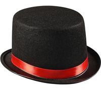 Dress Up America Top Hats for Kids - Black Magician Hat - Unisex Formal Tuxedo Hat - Available in Red And Silver