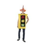 Dress Up America Traffic Light Costume with Safety Cone Hat for Men - One Size Role Play Dress Up Set for Halloween, Parties, and Events