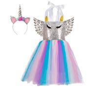 Dress Up America Unicorn Costume For Girls - Unicorn Party Dress For Role-Play - Magical Tutu Dress and Headband