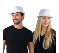 Dress Up America Unisex White Fedora Hat For Adults - Beautiful Dress Up Set for Role Play