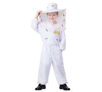 Dress Up America Kids Beekeeper Costume - Unisex Kids White Bee Keeper Dress Up - Includes a Jumpsuit and Hat With Attached Veil Beekeeper Costume for Kids
