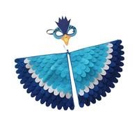 Dress Up Bird Wings Gradient Fancy Dress Cape Skin-friendly Fabric Lightweight Kids Accessory | Colorful Wing for Halloween Party Pretend Playing at a Festival d