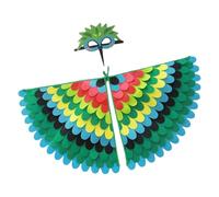 Dress Up Bird Wings Gradient Fancy Dress Cape Skin-friendly Fabric Lightweight Kids Accessory | Colorful Wing for Halloween Party Pretend Playing at a Festival d