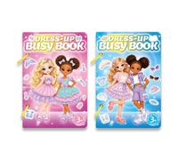 Dress-Up Busy Book DIY Fashion Style Set of 2 for Kids | Reusable Velcro Play, Ages 3+, 10 Activity Pages, Includes Accessories, Quiet Book