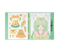 Dress up craft activity book, dress up activity book - princess make-up set and dressing set, scratch paper and sticker activity book for children, princess make-up sticker dressing play set for girls