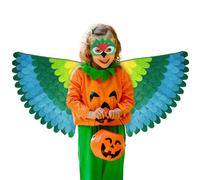 Dress Up Foldable Bird Wings- Felt Wings, Pea-cocck Wing Party Set, Children's Dance Party Costume | Windproof Colorful Peafowl Win-gs, Soft Bird Winngs For Cosplay (50cm/19.69 Inches (Radius)