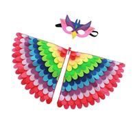 Dress Up Foldable Bird Wings- Felt Wings, Pea-cocck Wing Party Set, Children's Dance Party Costume | Windproof Colorful Peafowl Win-gs, Soft Bird Winngs For Cosplay (50cm/19.69 Inches (Radius)