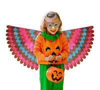 Dress Up Foldable Bird Wings- Felt Wings, Pea-cocck Wing Party Set, Children's Dance Party Costume | Windproof Colorful Peafowl Win-gs, Soft Bird Winngs For Cosplay (50cm/19.69 Inches (Radius)