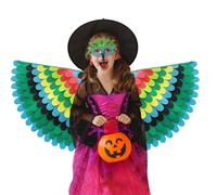 Dress Up Foldable Bird Wings- Pea-cocck Wing Party Set, Felt Wings,Children's Dance Party Costume | Windproof Colorful Peafowl Win-gs, Soft Bird Winngs For Cosplay (50cm/19.69 Inches (Radius)