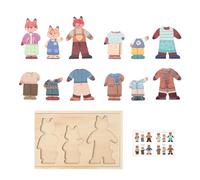 Dress Up Game Animal Design - Dress Up Dolls,Educational Wooden Board Puzzles Match and Sort for Children Girls Travel Classroom Birthday Preschool Christmas Pretend Play