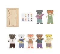 Dress Up Game Animal Design,Learn To Dress Toy | Wooden Board Puzzles Match Play Outfits for Kids Pretend Play Children Preschool Classroom Travel Birthday Christmas