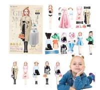 Dress up Playset - Case Style, Magnetic Backpacks | Portable Paper with Fashion Cutting Sheets, Imagination Activity for Girls Travel Travel Entertainment