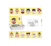 Dress Up Puzzle - 18cm Educational Face Game, Double Sided Travel Board, Creative Kids Activity Toy | Interactive Writing Drawing Playset for Airplane Tabletop Road Trip Learning Fun