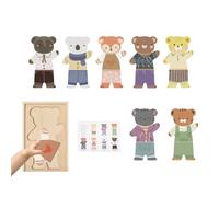 Dress Up Puzzle Animal Design - Dress Up Doll,Match and Sort Outfits Wooden Board Puzzles for Pretend Play Travel Classroom Preschool Activities Kids Girls Children Enjoy Christmas