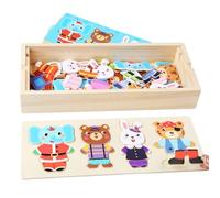 Dress Up Puzzle Board - Interactive Clothing Activity Toy, Early Cognitive Practice Set | Fabric Fastening Concept, Problem Solving Growth, Study Areas Travel Environments, Lightweight Wooden