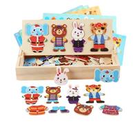 Dress-Up Puzzle Set - 9.64 Inches Woodęn Töy | Interactive Sorting Matching - Wood Paper Educational Game for Preschool Kids Enhances Creativity Problem Solving Fine Motor Skills at Home or School