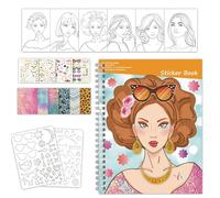 Dress up Stickers,Fashion Design Coloring Sticker Pad for Toddler | Educational Toys Fine Motor Skills for Airplane Girls Teens Toddler Preschool Home Classroom Birthday Waiting Room