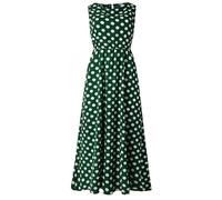 Dress Wedding Long Sleeve Polka Dot Sleeveless A-line Pleated Loose Ruched Flowy Casual Tank Dress Tunic Dress Beach Dress, Green, XXL