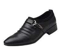Dress Wedding Shoes For Men Uk, Pointed Toe Leather Oxfords Smart Stylish Shoes, Casual Work Office Comfort Shoes, Anti-Slip Cosy Walking Shoes, Classic Business Pleated Shoes For Men
